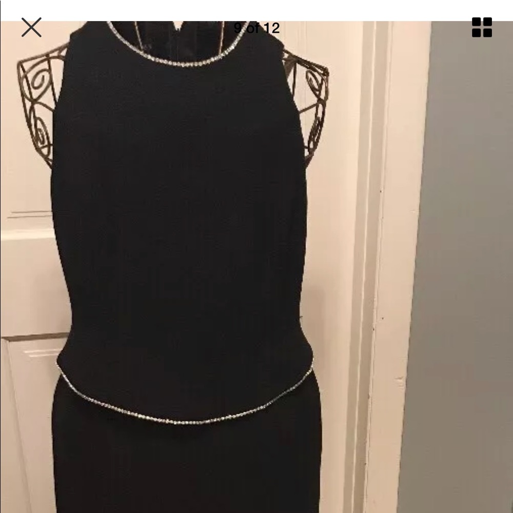 Party Prom Formal black dress with crystal rhinestones size 12
